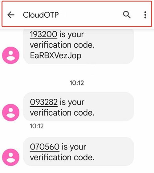 СМС от CloudOTP